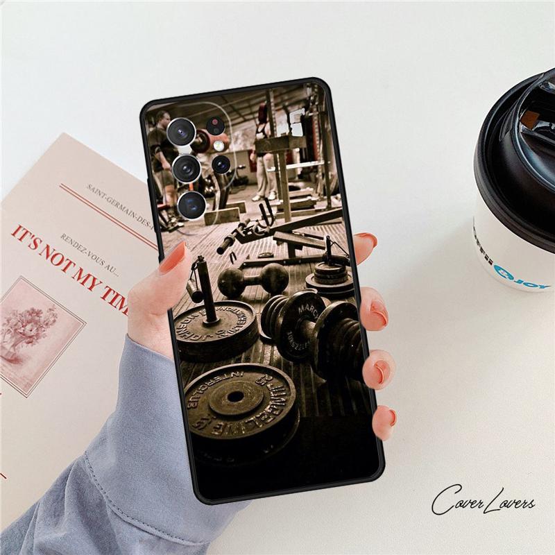 Gym Fitness Bodybuilding phone case For Samsung Galaxy S24 S25 S23 S22 Ultra Note 10 20 Plus S20 S21 FE Cover