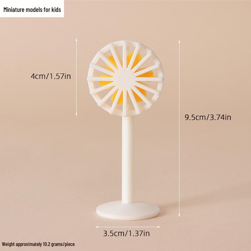 Miniature Dollhouse Floor Fan Simulation Model Toy Prop OB1