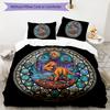 Glass Dinosaur Fantasy Pattern Bedding,Quilt Set Quilt Cover Pillowcase Home Birthday Gift (1 * Duvet Cover + 2 * Pillowcase, Without Core)