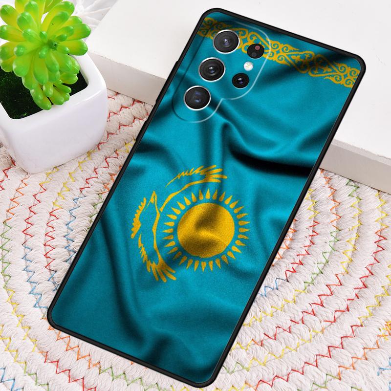 Kazakhstan Flag print Silicone Phone Case For Samsung Galaxy note 10 pro S26 S25 S24 S23 S22 S21 Plus S25Ultra Capa Cover