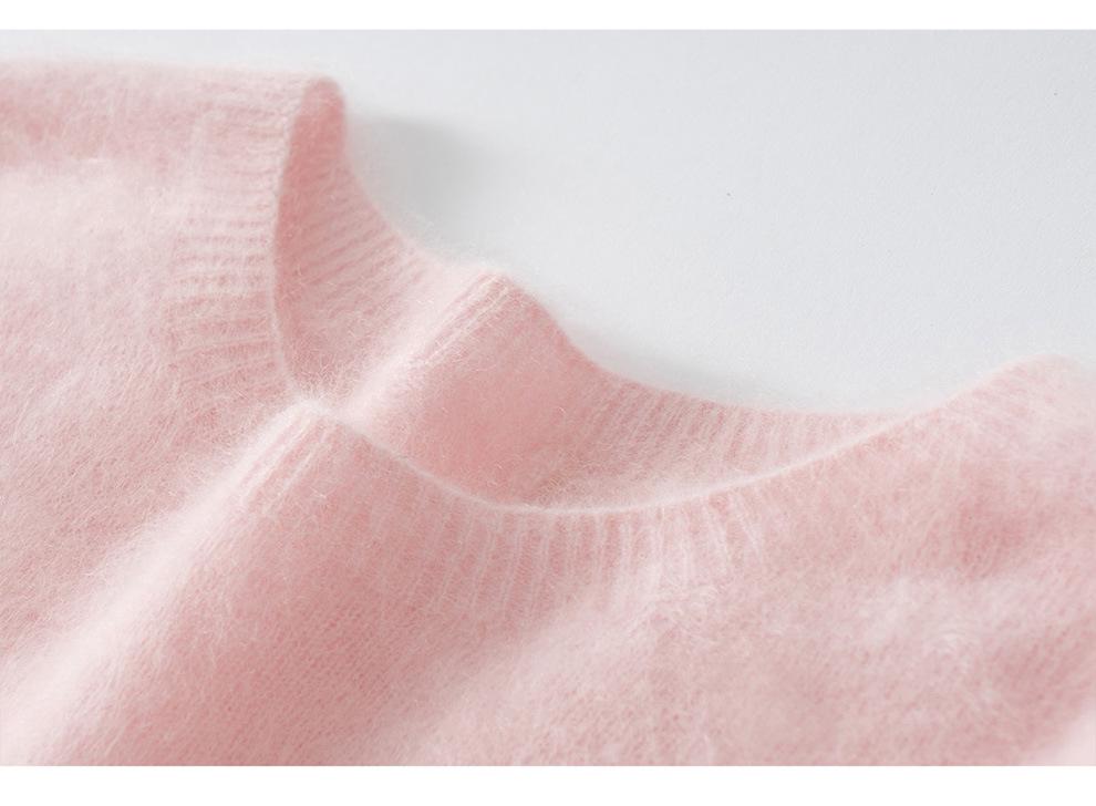 Women's 100% Pure Cashmere Short Sleeve Round Neck Sweater - Autumn/Winter Knit Pullover Base Layer