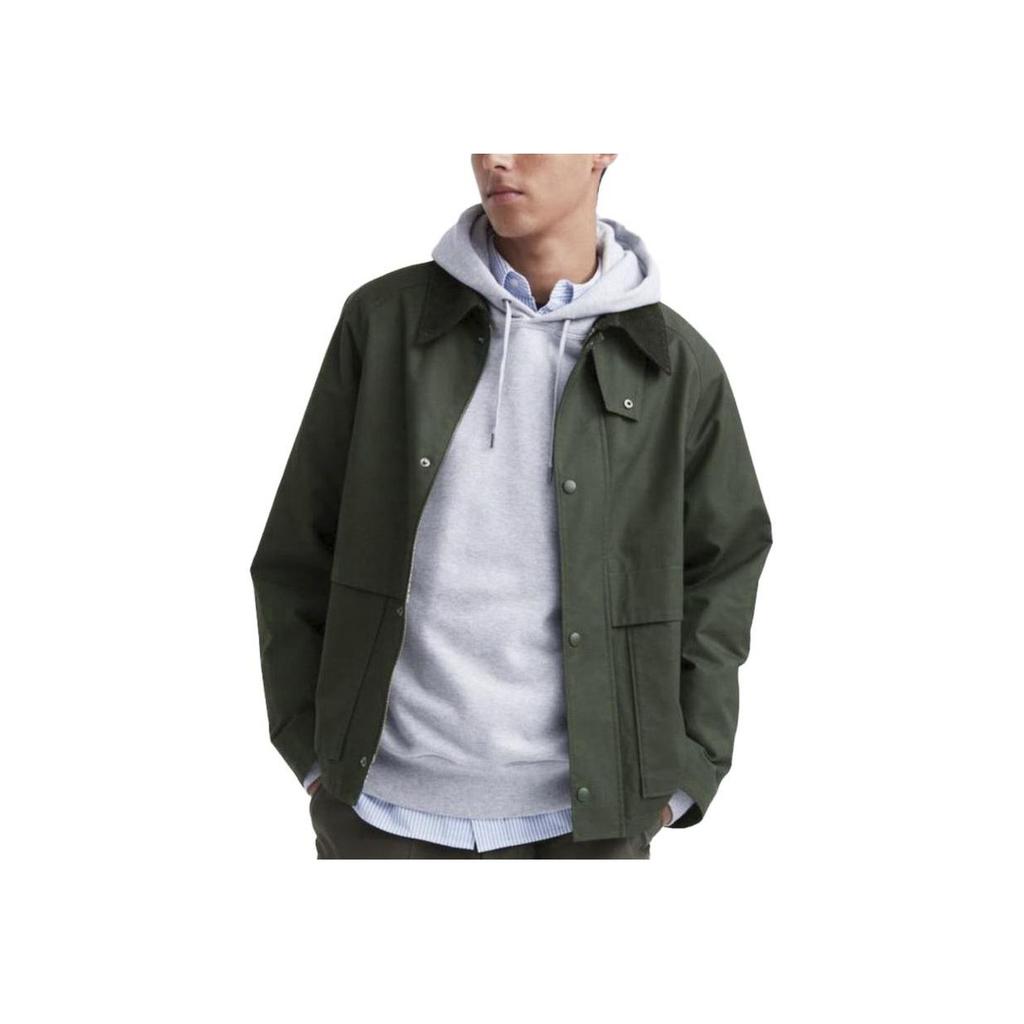 UNIQLO Casual Solid Color Zip Jacket Men jackets Forest-Green 459592-57