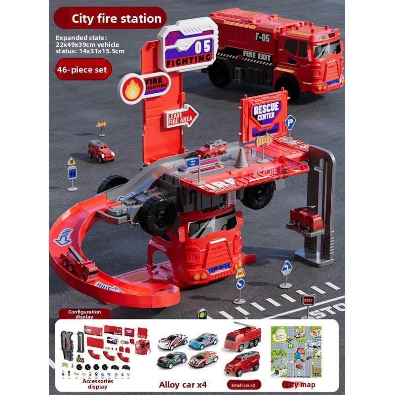 Fire Truck Toy Set With Alloy Vehicles For Kids Ages 3 To 6 Years