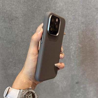 Einfarbig, Geeignet für Apple 16PRO Handyhülle, iPhone 15 Metallledertextur, 14 Große Löcher, Paar Sturzsicher, 13 Weich