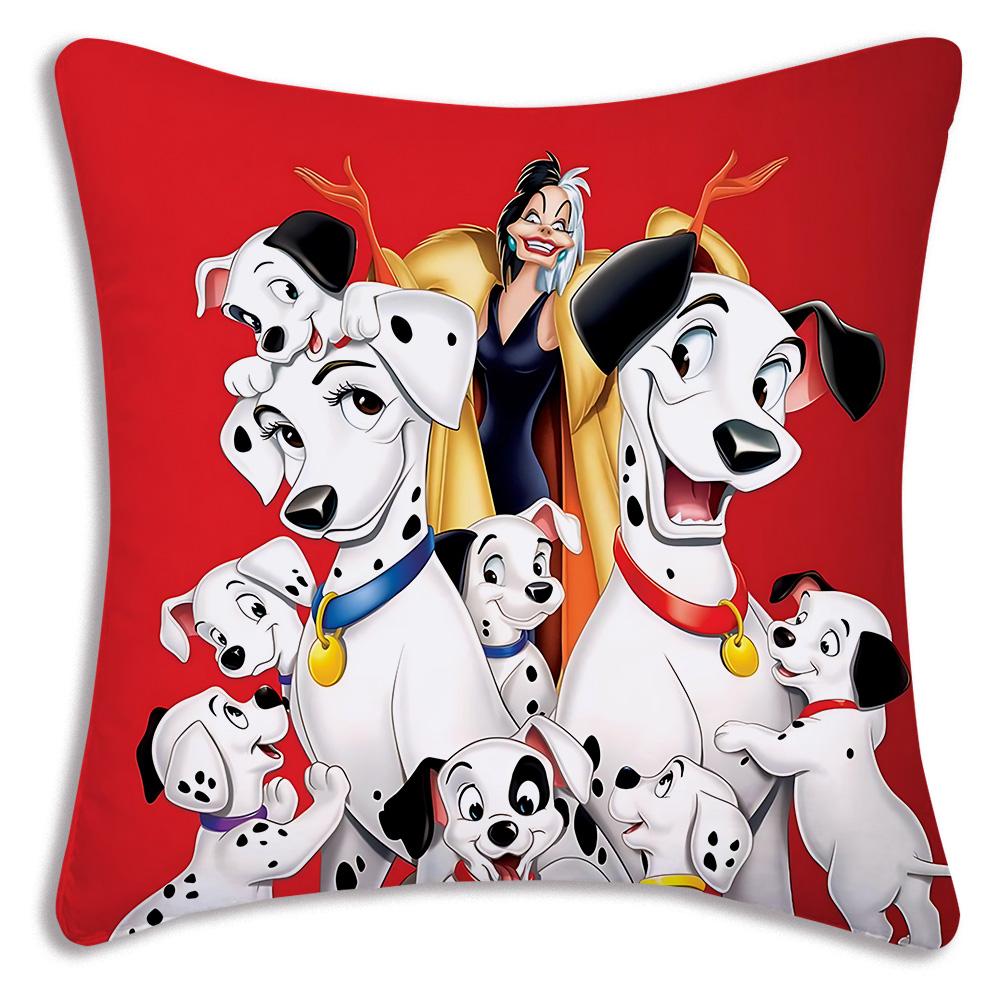 Federe Cuscino Cento e Uno Dalmata Cartone Animato Divano Decorativo Casa Stampa Double-sided Peluche Corto Carino Federa Cuscino