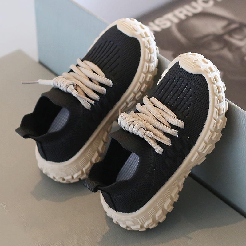 Children's Sports Shoes Breathable Mesh Shoes 2025 Spring and Autumn Boys' Casual Shoes Flying Woven Girls' Little White Shoes Soft-soled Baby Shoes