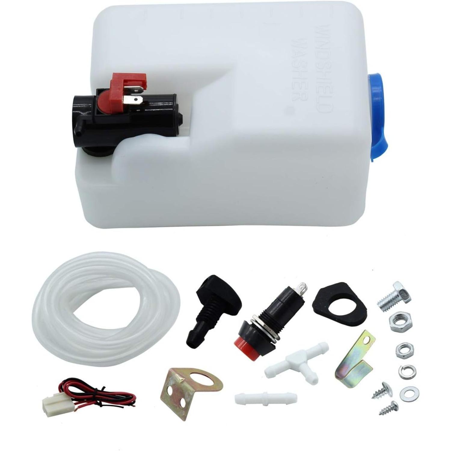 12V Universal Windshield Washer Pump Bottle Tank Kit Windscreen Washer Bottle