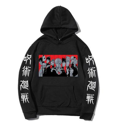 Jujutsu Kaisenl Bluzy z nadrukiem graficznym Vintage Oversize Bluza z kapturem Długi rękaw Bluza z kapturem Męska Damska Odzież