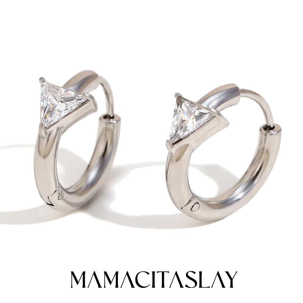 MamacitaSlay 316l Stainless Steel Zircon Hoop Earring 18K Gold Plated Waterproof Minimalist Jewelry for Women 2026 Trend Gift