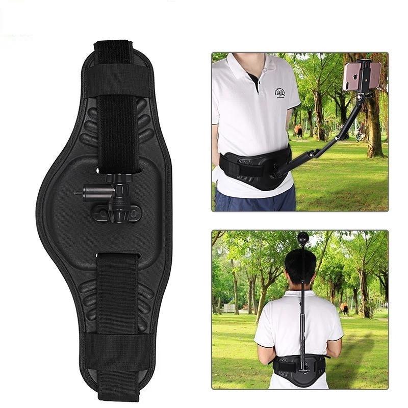 For GoPro/insta360/DJI Waist Belt Mount Strap + Adjustable Selfie Stick Replacement Panoramic Sports Camera Accessories