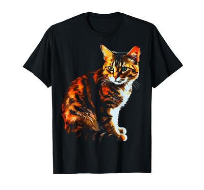 Kattekunst - Kjæledyrkattmotiv Dyr Katt T-skjorte for Menn Kvinner