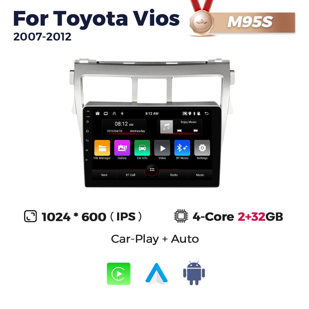 Navifly Wireless Carplay Android Auto Radio auto player video pentru Toyota Vios Yaris 2007 2008-2012 WIFI GPS Stereo 2Din Unitate principală
