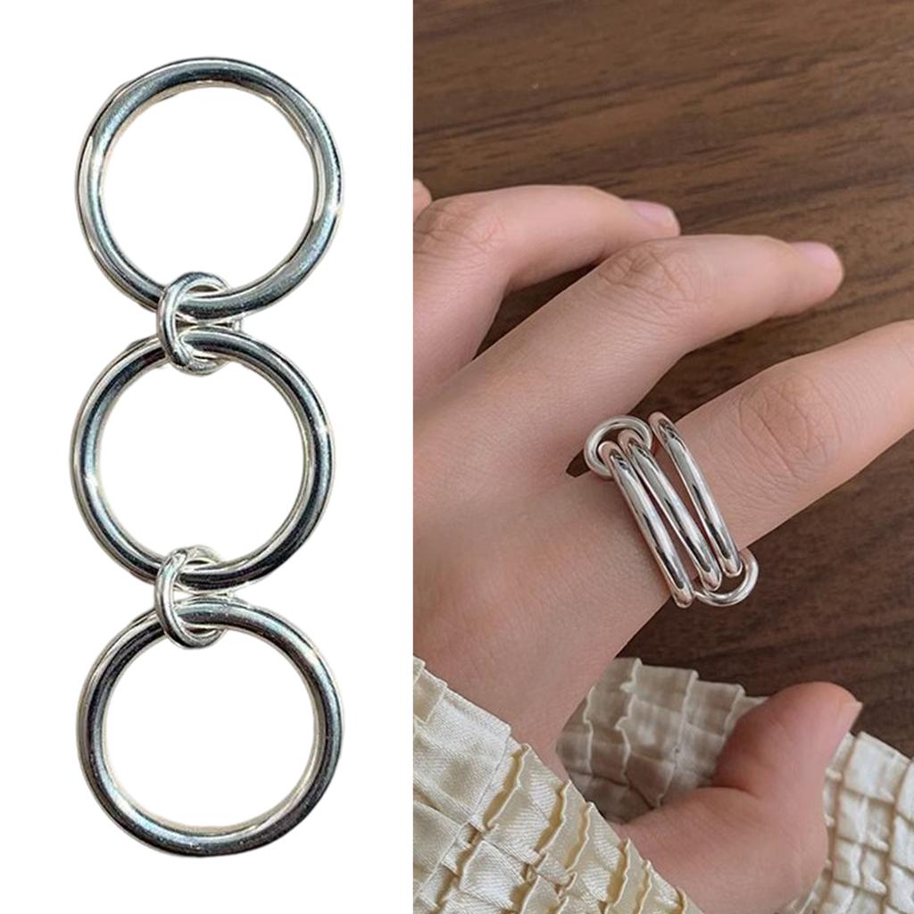 Classical Interwoven Rings Adornment Elegant Triple Circle Rings For Women Korean Style Fashion Jewelry Alloy Material