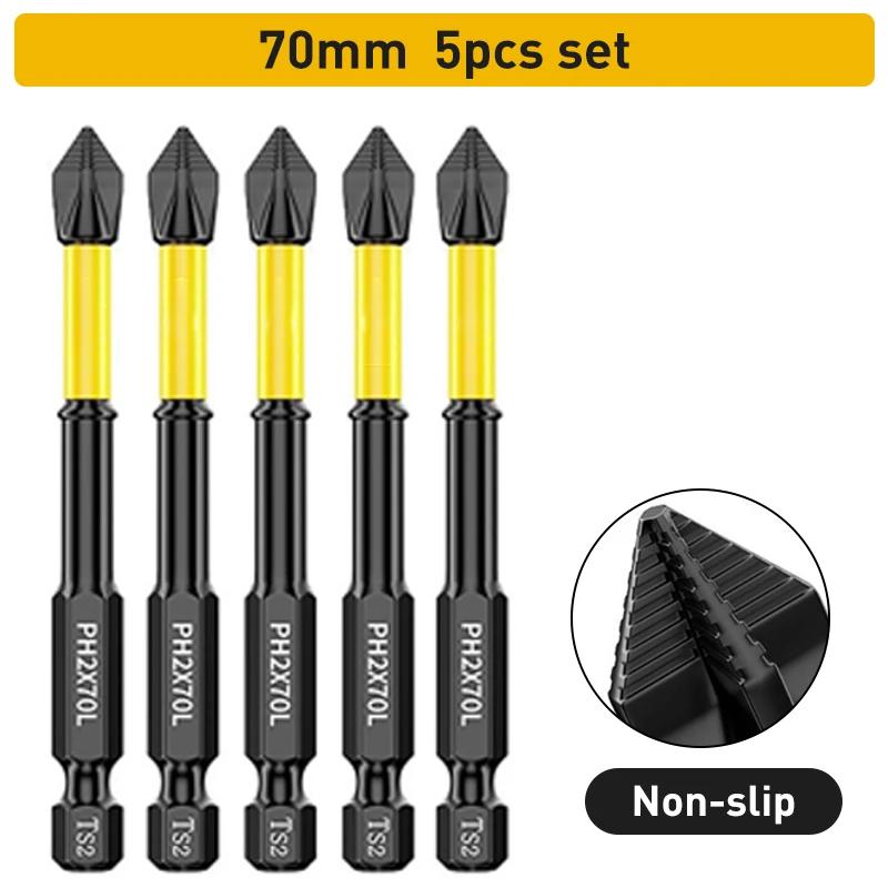 Anti-Slip and Shock-Proof Bits Screwdriver Bits High Hardness Strong Magnetic 25/50/65/70/90/150mm Ph2 Screwdriver Set