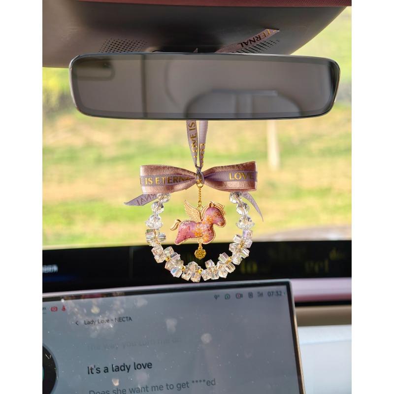 Crystal Starry Pegasus Car Pendant Rearview Mirror Hanging Decoration Gift For Women