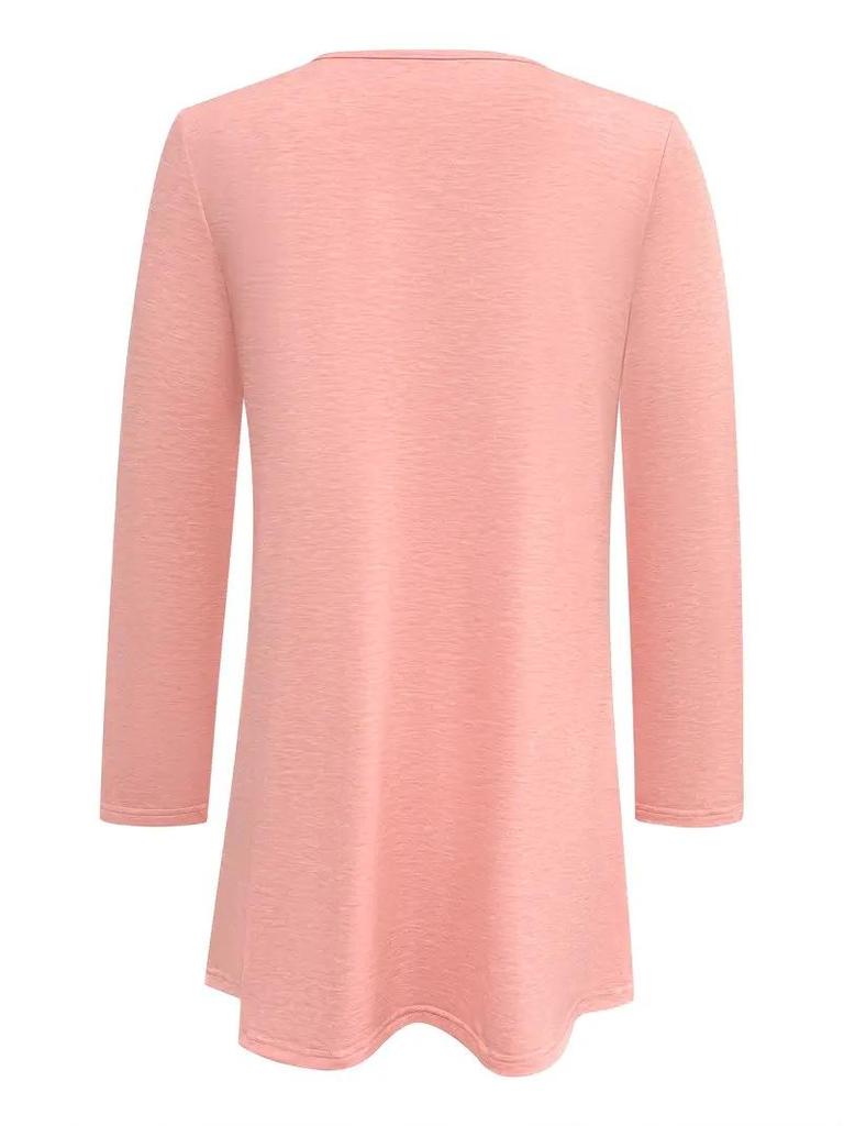Elegant Women's Solid Long Top - 2025 Autumn/Winter Collection