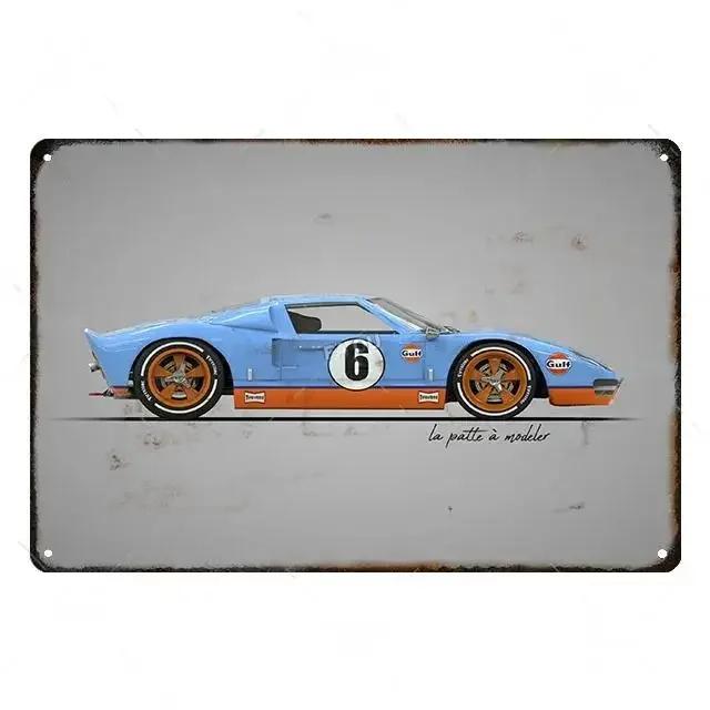 F1 Racing Posters Vintage Metal Tin Signs Decor World Famous Cars Retro Decorative Tin Sign Auto Club Pub Bar Room Wall Art