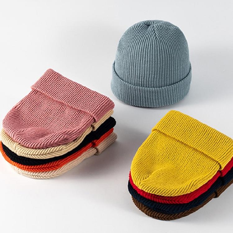 Warm Knitted Wool Cap Unisex Beanie Stretch Thick Knitted Cap for Cold Weather