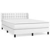 3130782 vidaXL Divan Bed with Mattress White 140x200cm Faux Leather
