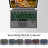 Tablet Keyboard & Protective Case Black Wireless Bluetooth-compatible Keyboard with Colorful Backlight