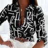 Elegante Blusa da Donna Primavera Autunno Temperamento Top Manica Lunga Stampa a Righe Ufficio Slim Fit Camicia con Tasca