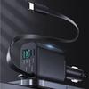 90W Double USB C Auto Charger Type C Retractable Cable Builts In Safety Protections for Multiple Devices Charging