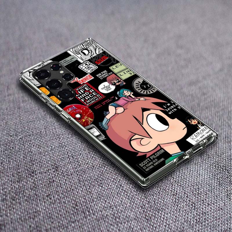 Scott Pilgrim Anime Phone Case For Samsung Galaxy S24 S23 S21 S20 FE S22 S26 Ultra S25 Edge S10 Plus Cover Clear TPU Capa Shell
