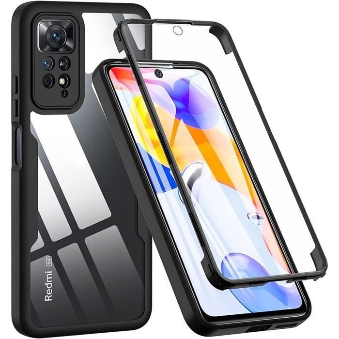 Coque de protection intégrale - Xiaomi - Redmi Note 11 Pro 4G/5G - Silicone - Anti-rayures - Noir