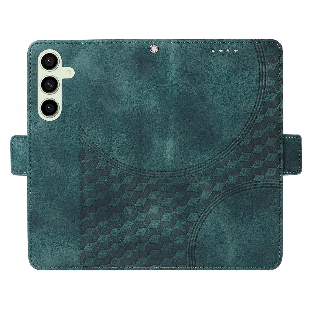 Für Samsung Galaxy S24 FE Lederhüllen Wallet Rautenmuster Geprägte Handyhülle Ständer mit Trageriemen