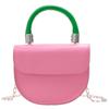 Fashionable Girls Mini Pu Handbag Chic Color Block Design Perfect For Everyday Use