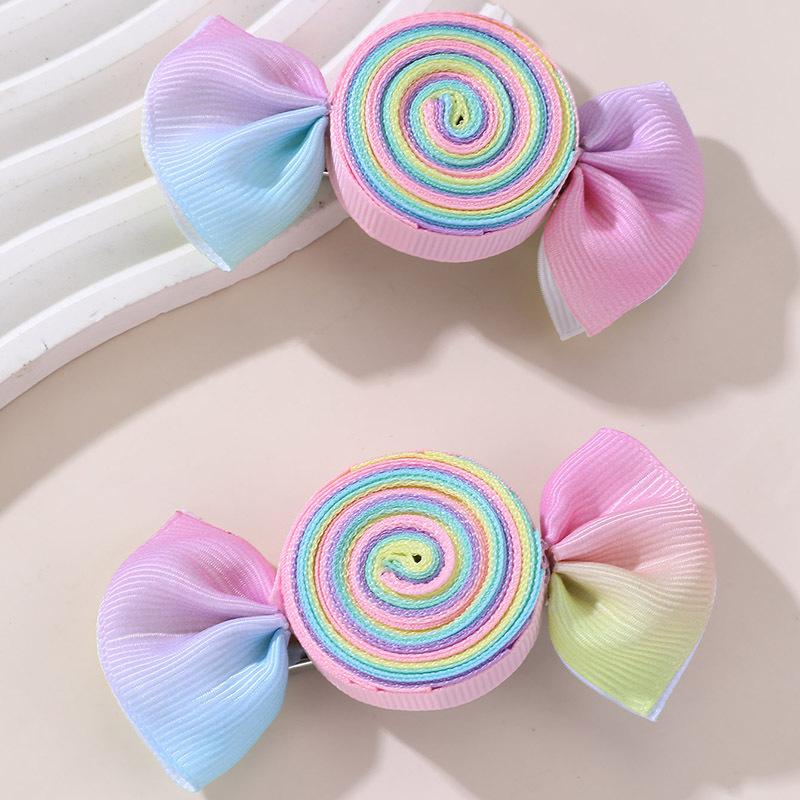 1Pair Valentine'S Day Children'S Sweet Lollipop Hair Clip Butterfly Bow Hair Accessory Cute Headwear Hairpin