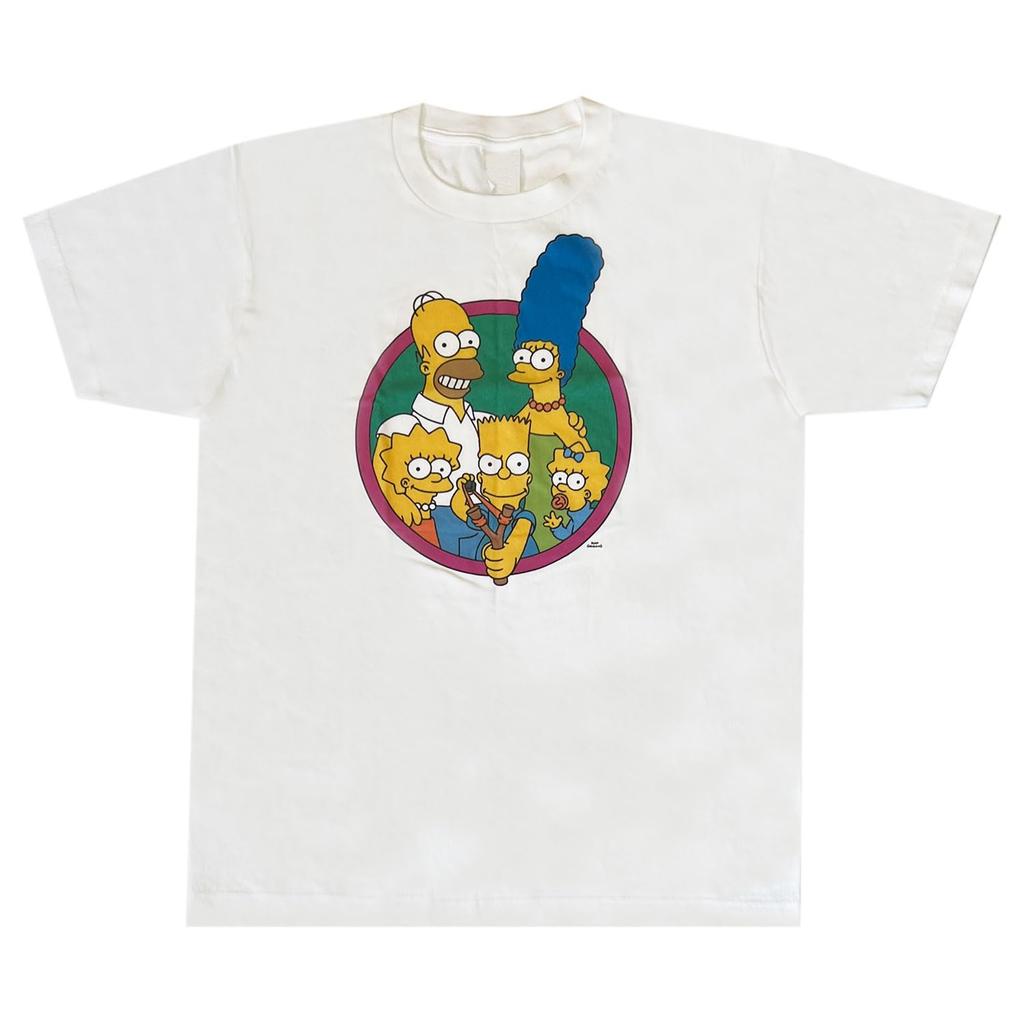 Small Planet Simpsons T-Shirt, Size M, Simpsons Family Badge, White