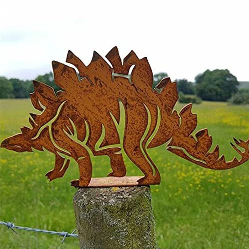 M-Modern-Metal Dinosaur Fence Post Topper,Dinosaurs