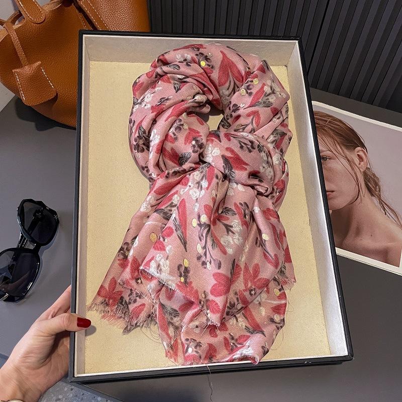 180*90Cm Winter Thick Viscose Scarf Garden Floral Fringe Cotton Shawls And Wraps Pashmina Stole Bufandas Muslim Hijab Sjaal