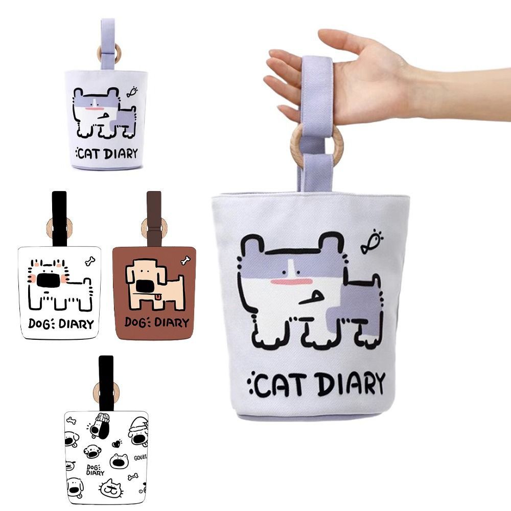 

Кошка Собака Ведро Сумка Печати Портативные Девушки