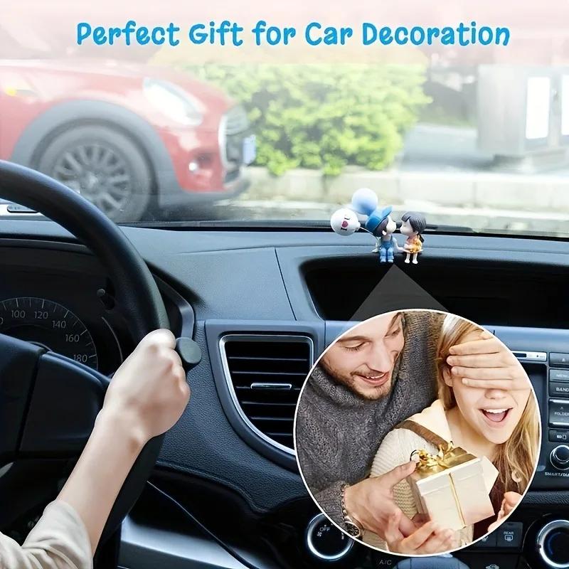 Car Decoration Ornaments Cute Ornaments Couple Action Figurines Balloons For Car Dashboard Decoration