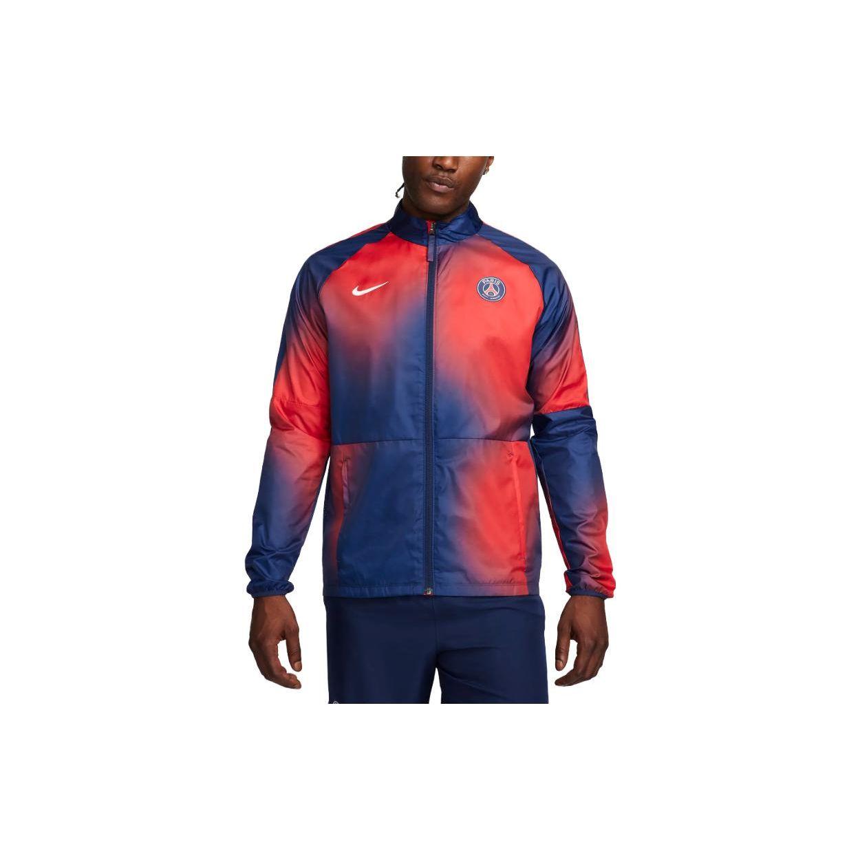 

Nike Stand Collar Camouflage Loose Short Sleeve Jacket Men Jackets Blue DV4717-410 XL