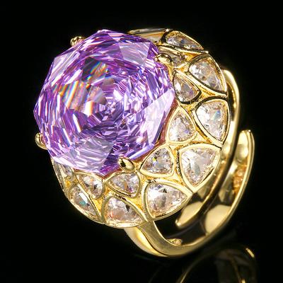 Gioielli Fondo in Rame Placcato Oro Taglio Rosa Oro Roland Anello Vintage Pietra Eroina 14Mm