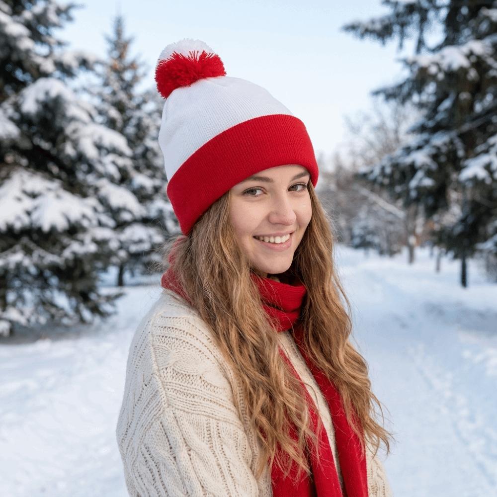 Merry Christmas Hat Christmas Knitted Hat Warm Striped Hat All-match Santa Beanie Hat  Outdoor