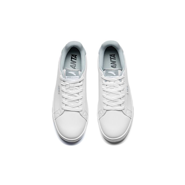 Anta Casual Simple Slip-Resistant Shock-Absorbing Durable Lightweight Low-Top Skate Shoes Men Sneakers White Gray 91628004-5