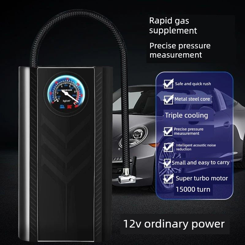 

Wireless Vehicle Air Pump Parallel Bars High Power Air Pump Inflatable Four-in-One Car Portable Small Air Pump Black Plug-In Model for Small Cars