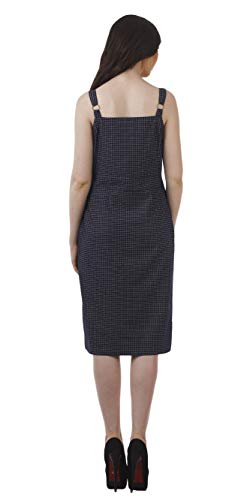 Bimba Button Down Dress For Women Chambray Pinafore Dress  Knee Length Short