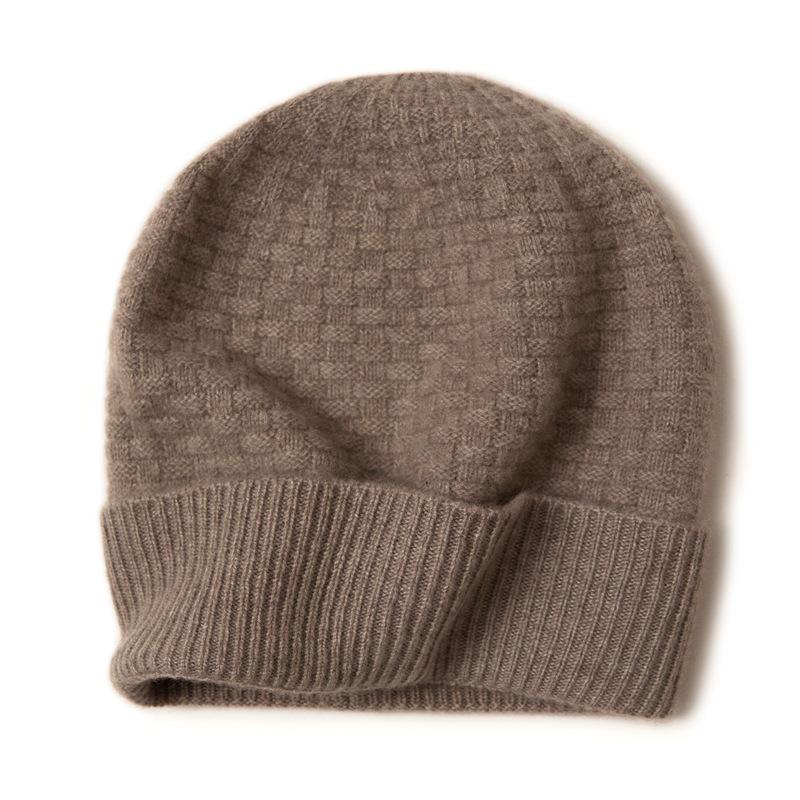 Unisex 100% Pure Cashmere Knitted Hat for Autumn and Winter - Classic, Versatile, and Warm
