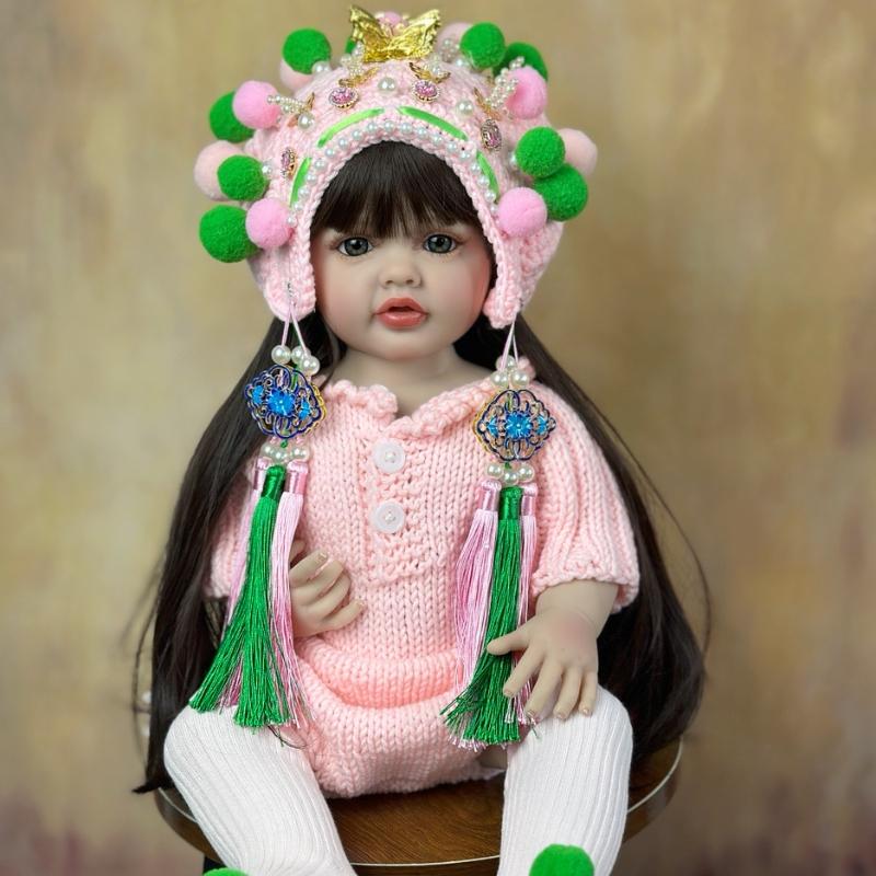 

BZDOLL Реалистичная кукла Реборн 55 см 22 дюйма Полное мягкое виниловое тело Кукла девочка Игрушка Принцесса Малышка Бебе Подарок vinyl body doll