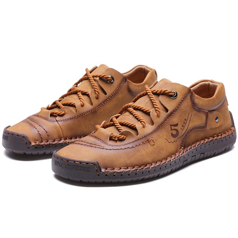 Men's Fashion Soft Leather Casual Shoes Plus Size 48 Hugh Sneakers Walking Work Walking Handmade Men's Shoes Loafers
