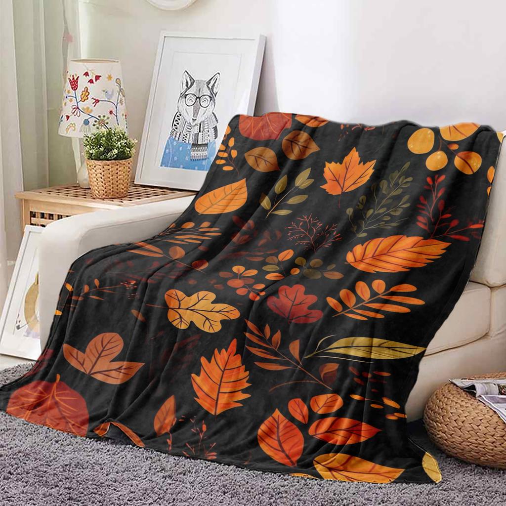 Cute Cartoon Pumpkin Print Halloween Throw Blanket for Couch And Bed - Soft Cozy Sofa Blanket for Fall And Thanksgiving Gifts