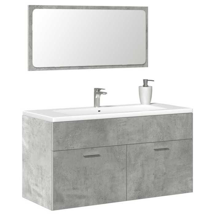 VidaXL Bathroom Cabinet with Mirror Concrete Grey Engineered Wood, Bathroom Cabinet, Bathroom Furniture, Furniture 856380