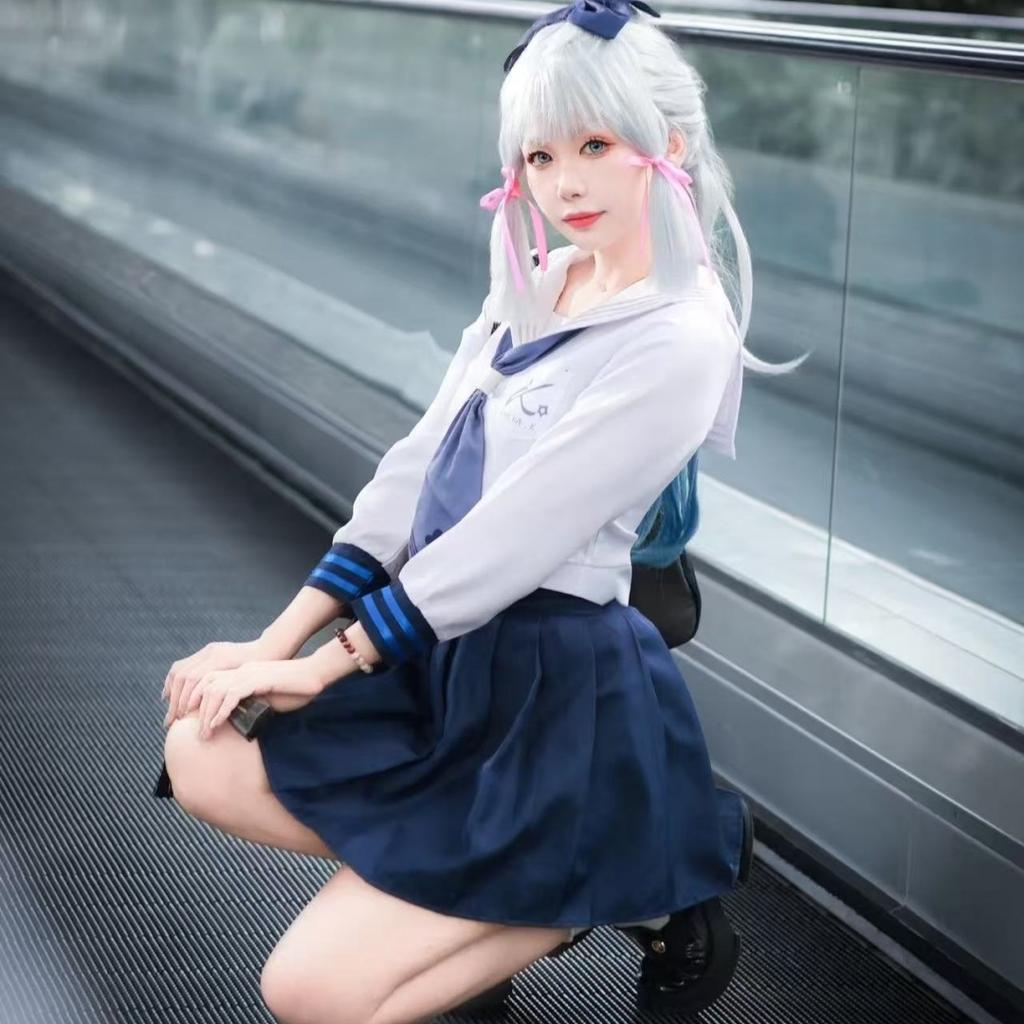 Genshin Impact Cos Costume Joy Tea Linkage Kamisato Ayaka JK Costume Shenli Lingren Cosplay Full Set Of Animation Cos