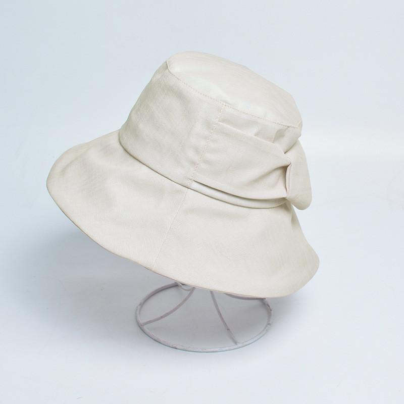 Color Solid Butterfly Tie Beach Cap Wide Brim Outdoor Breathable Activities