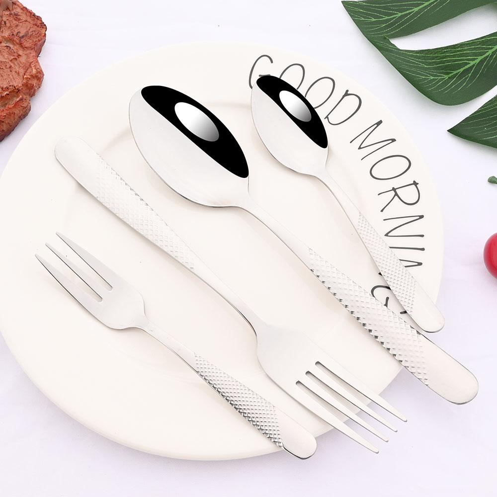4Pcs Colorful Stainless Steel Dinnerware Cutlery Set Dinner Tableware Set Luxury Flatware Fork Knife Spoon For Wedding